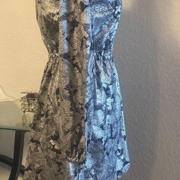 MICHAEL Michael Kors Silver and Black Paisley Print Dress - Picture 6 of 8